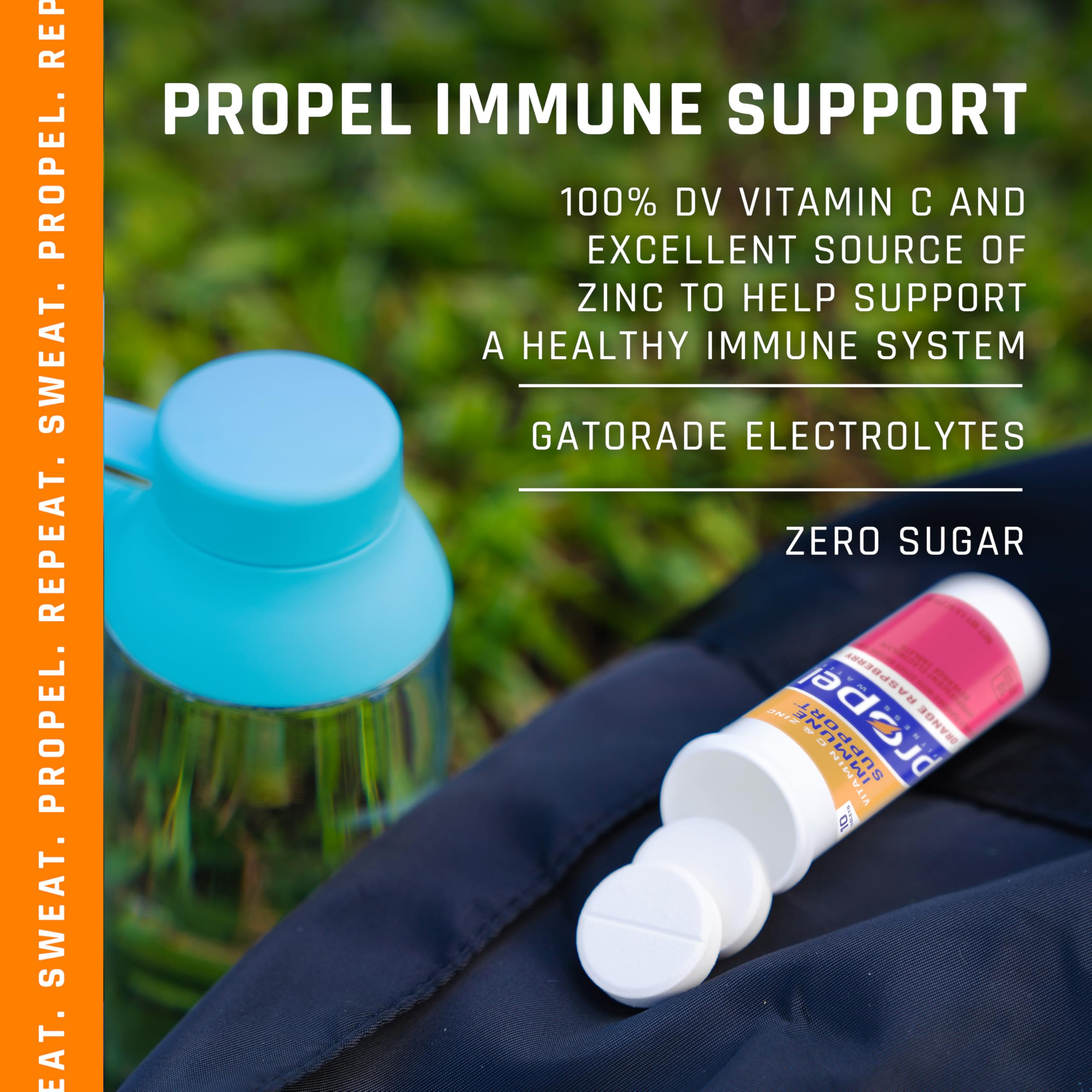 Close-up of Propel daily wellness Support Tablets Lemon Blackberry