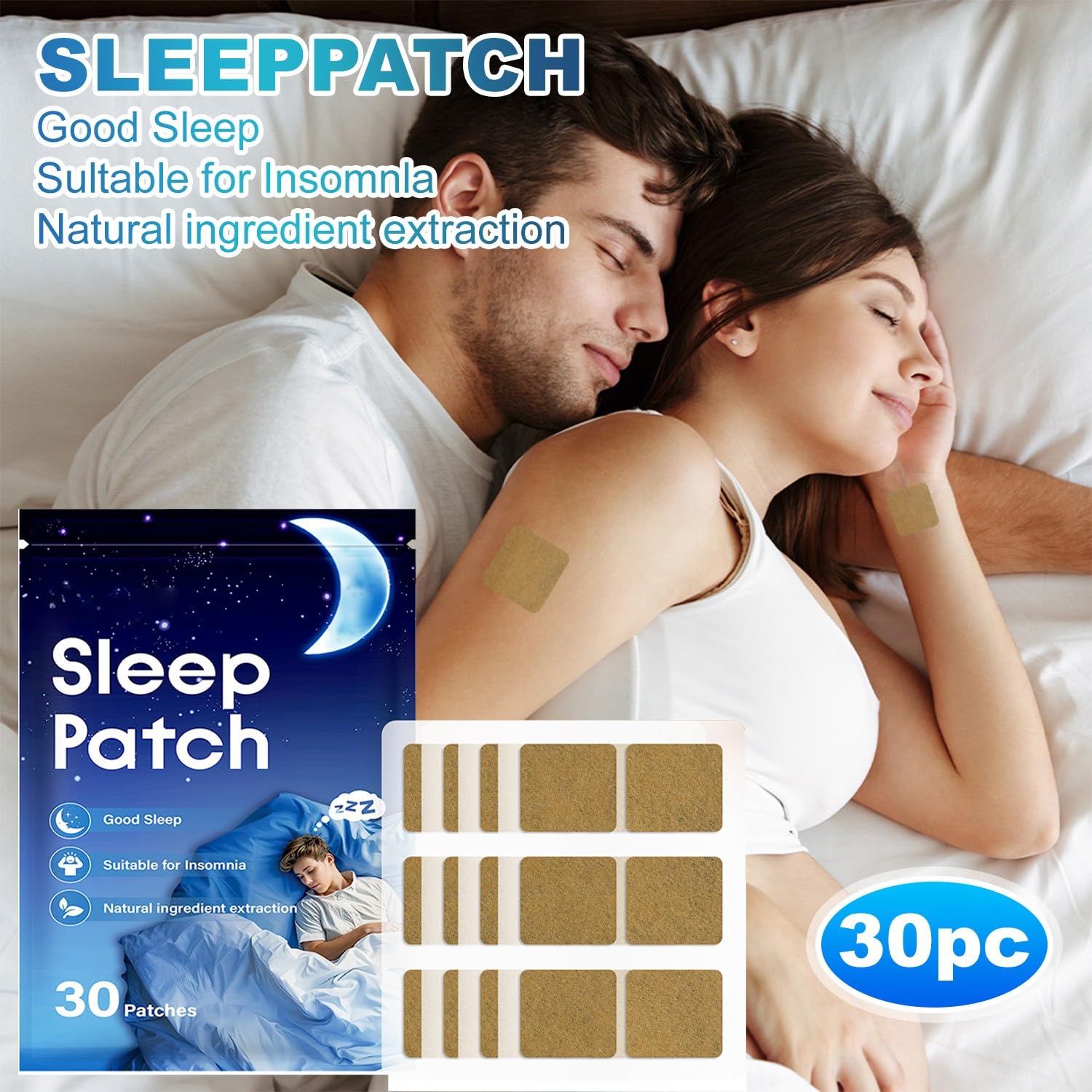 Close-up of ProsperLoop Sleep Patch on skin