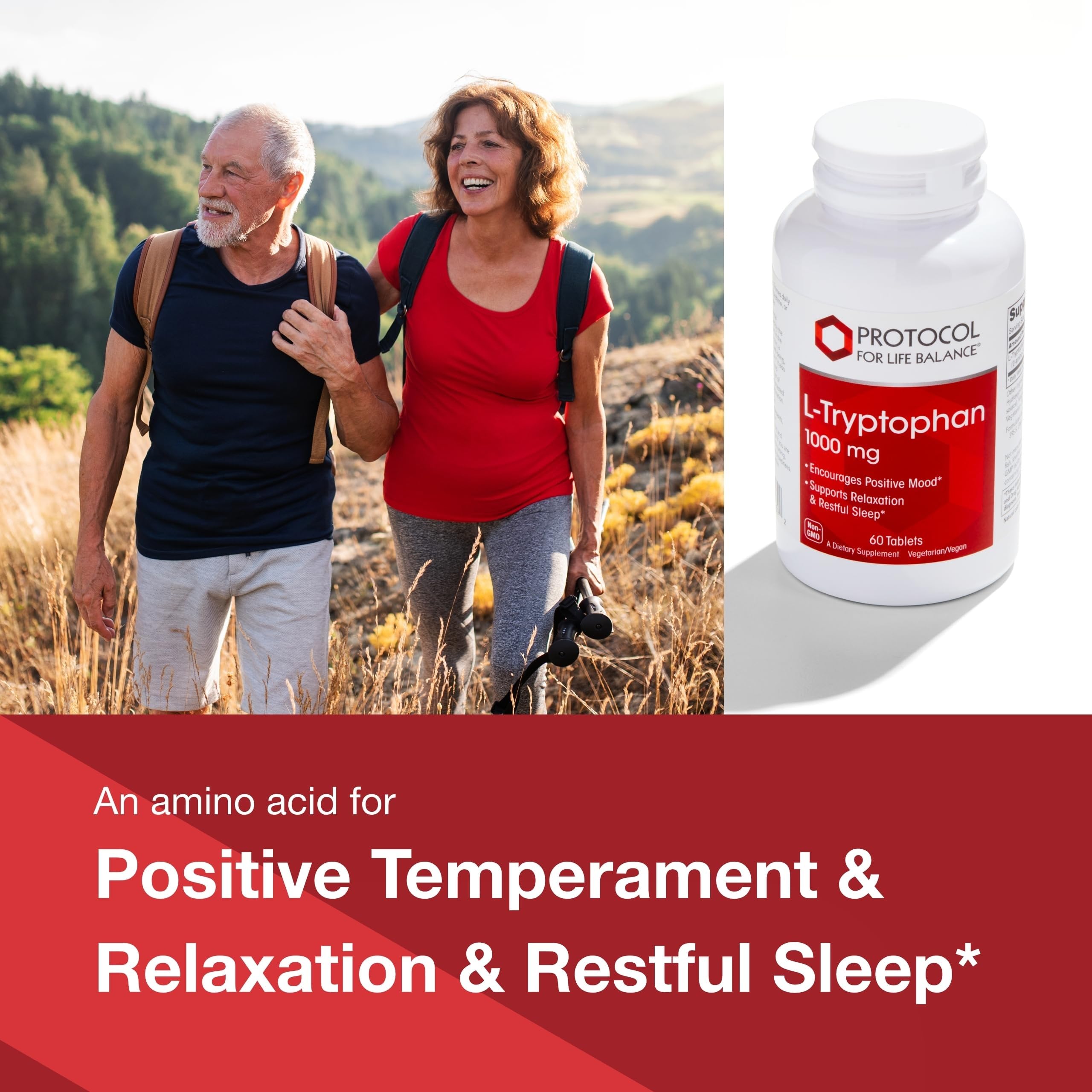 Close-up of PROTOCOL FOR LIFE BALANCE L-Tryptophan tablet