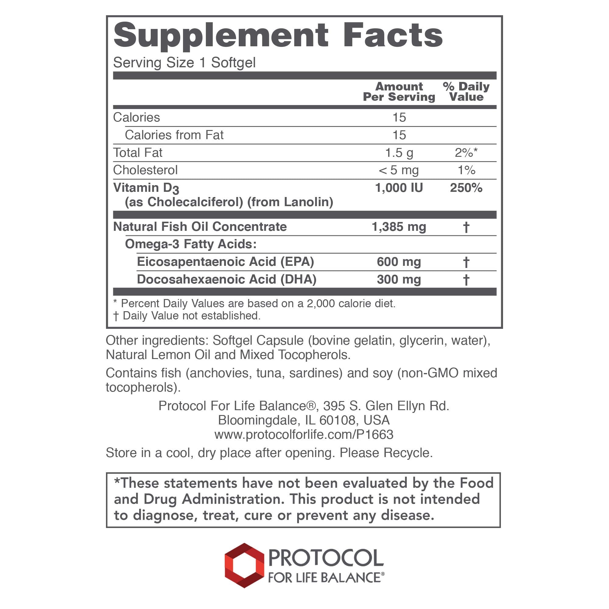Close-up of PROTOCOL FOR LIFE BALANCE Ultra Omega 3-D softgel