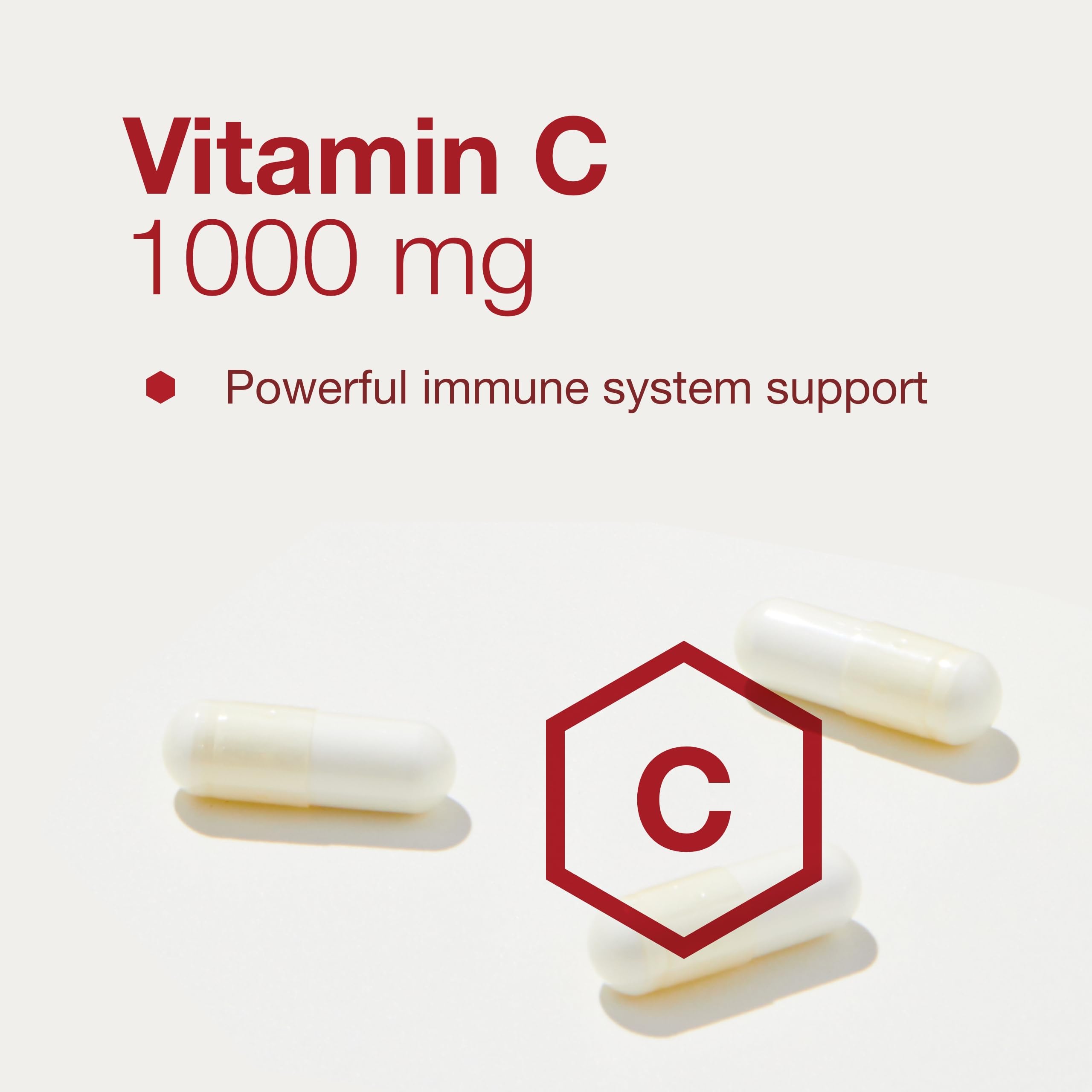 Close-up of PROTOCOL FOR LIFE BALANCE Vitamin C & Zinc capsules