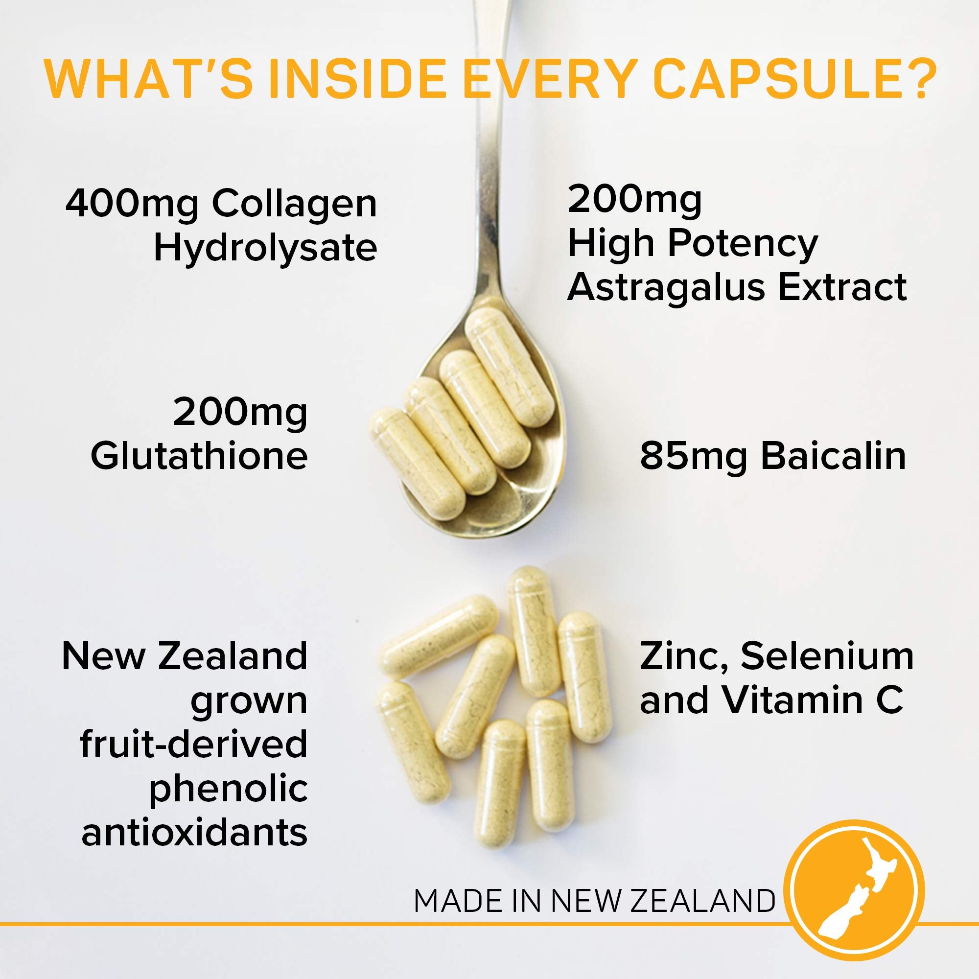 Close-up of PURAZ Cellular Reset Supplement capsules
