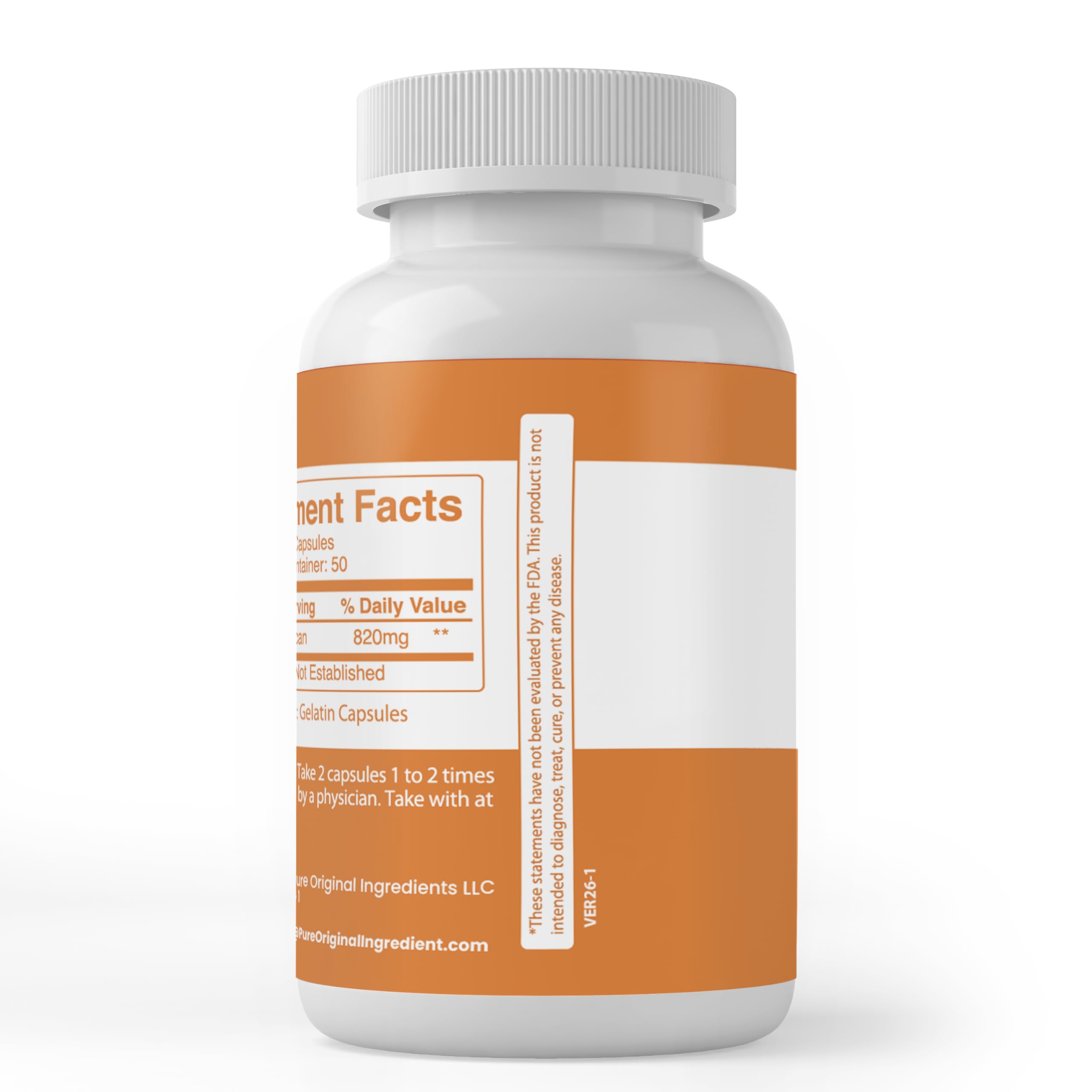 Close-up of PURE Beta Glucan 1,3/1,6 Capsules with focus on the cap