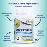 Close-up of Pure & Healthy Oxypure Colon Cleanser capsules