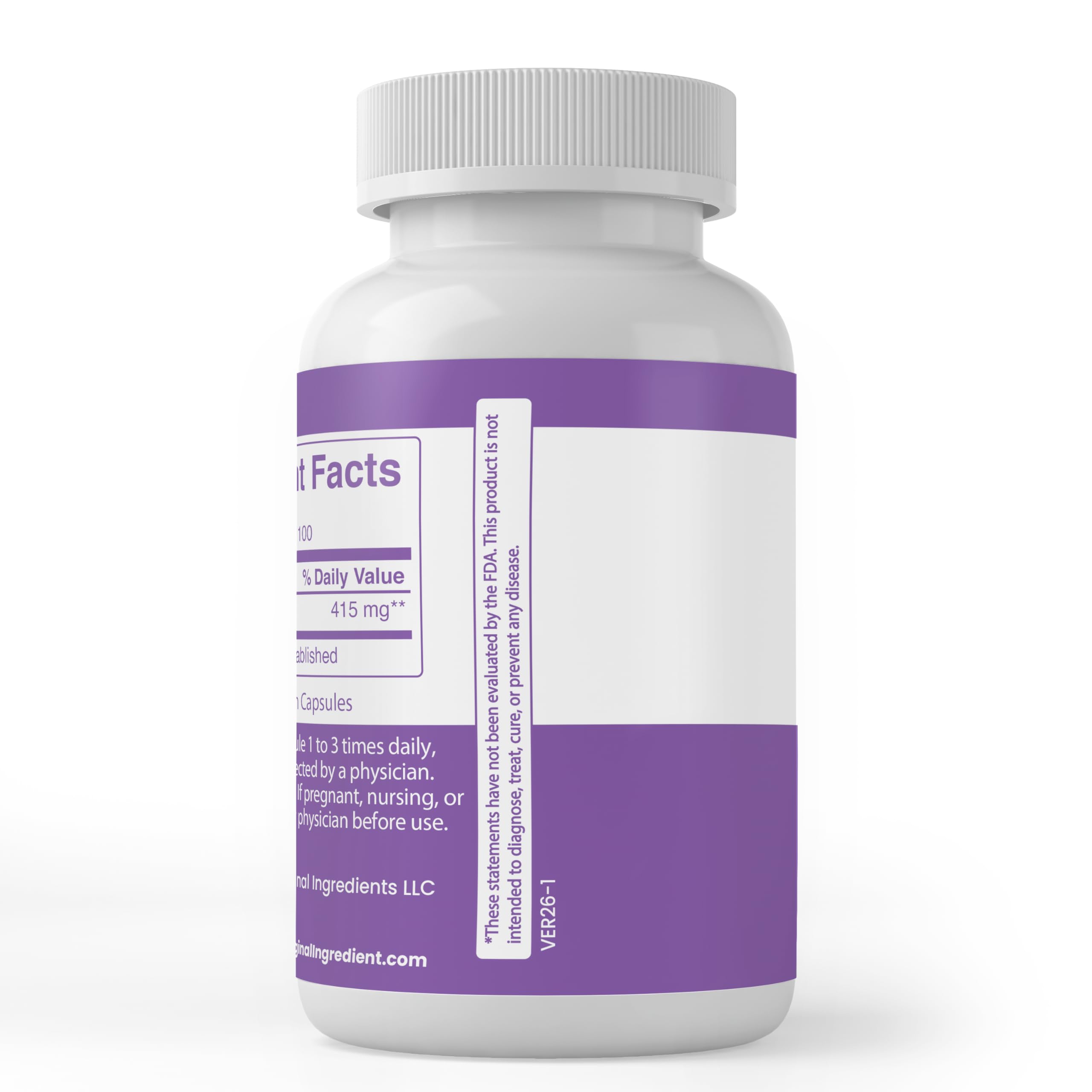 Close-up of PURE Marshmallow Root Capsules showing ingredients