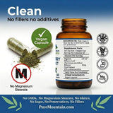 Close-up of Pure Mountain Botanicals Bilberry Capsules showing capsules