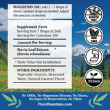 Close-up of Pure Mountain Botanicals Caramel Stevia Drops bottle