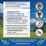 Close-up of Pure Mountain Botanicals Cranberry Extract Capsules
