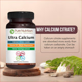 Close-up of PURE NUTRITION Ultra Calcium Citrate 1250 mg tablets