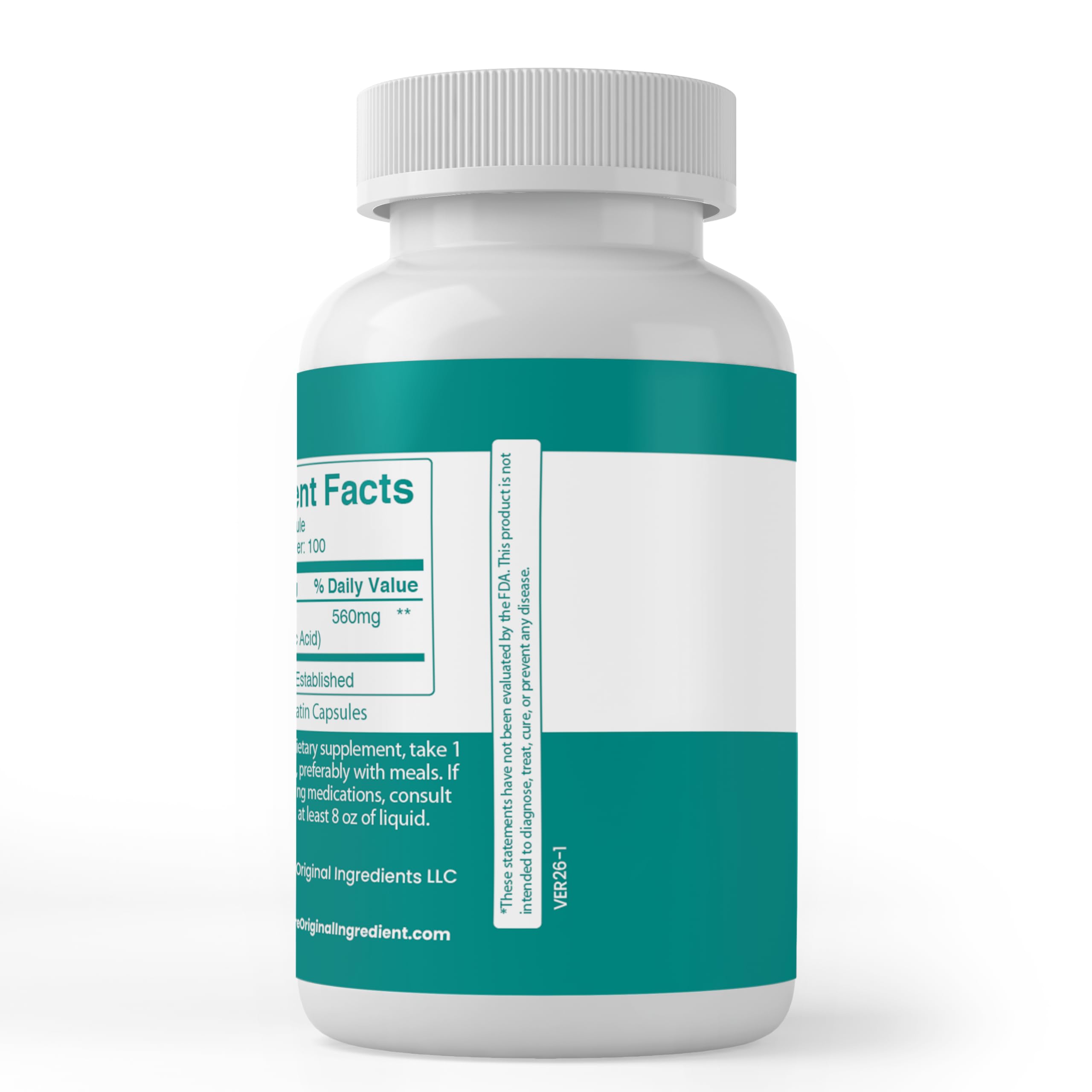 Close-up of PURE ORIGINAL INGREDIENTS Betaine HCl Capsules showing capsule details