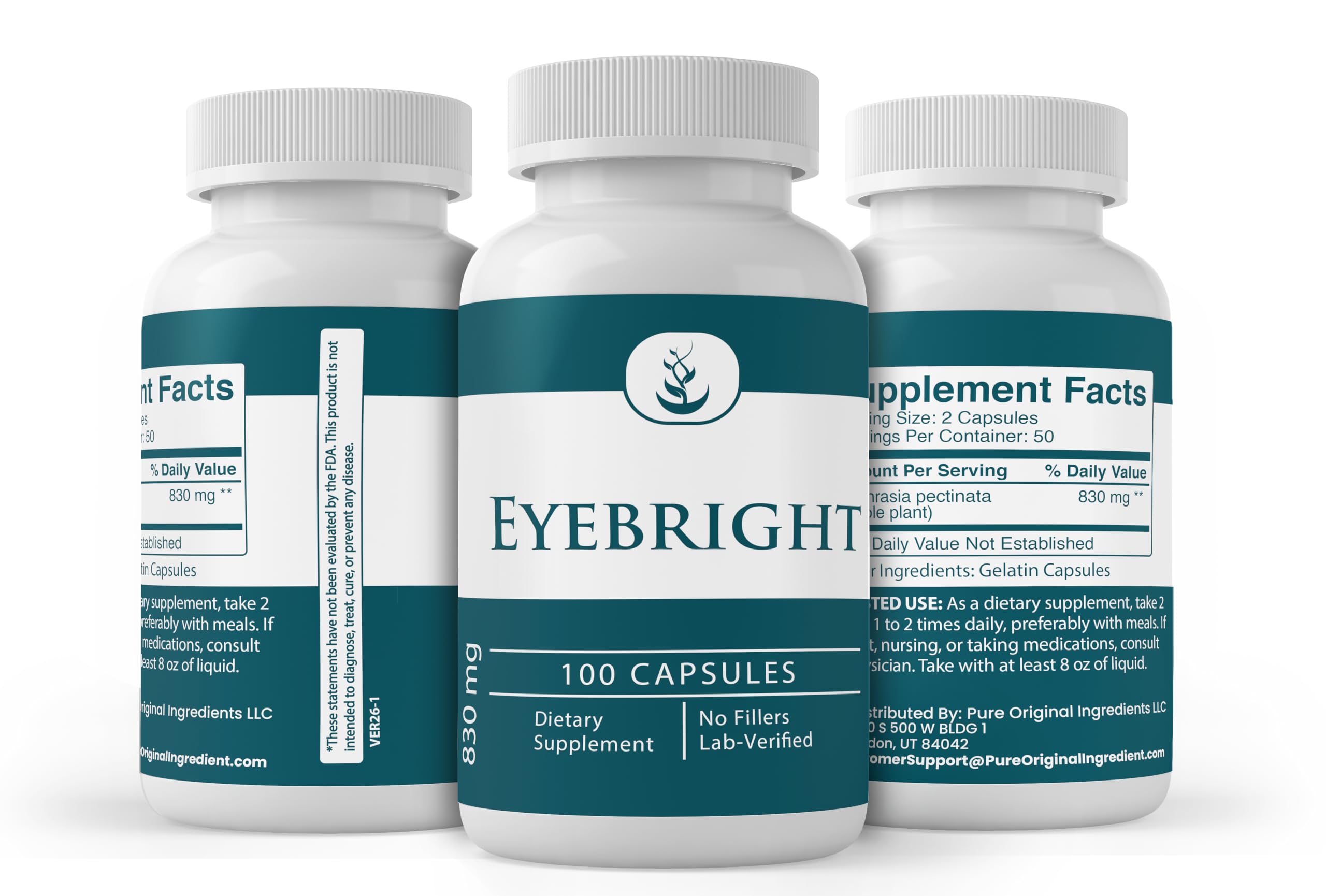 Close-up of PURE ORIGINAL INGREDIENTS Eyebright Capsules