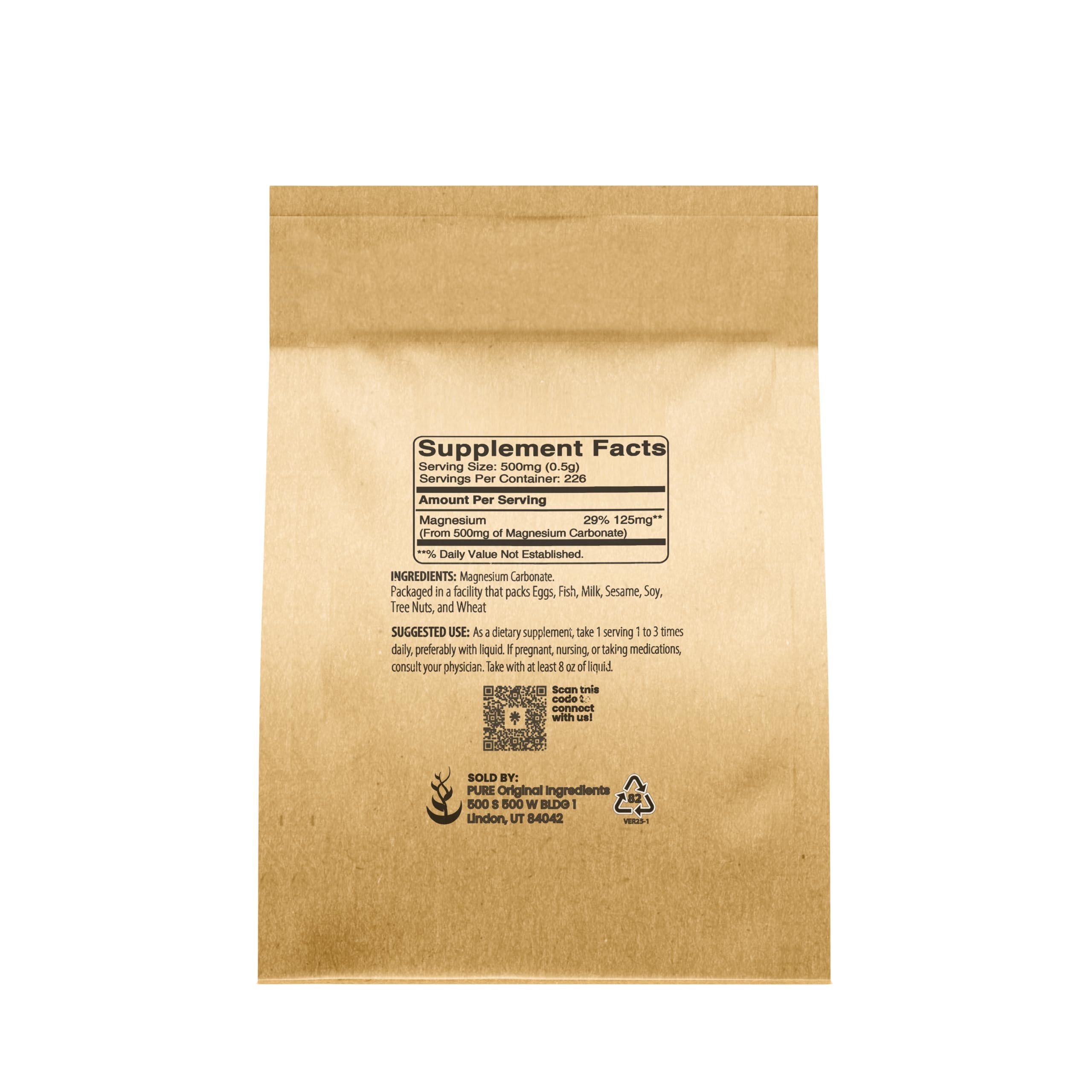 Close-up of PURE ORIGINAL INGREDIENTS Magnesium Carbonate Powder texture