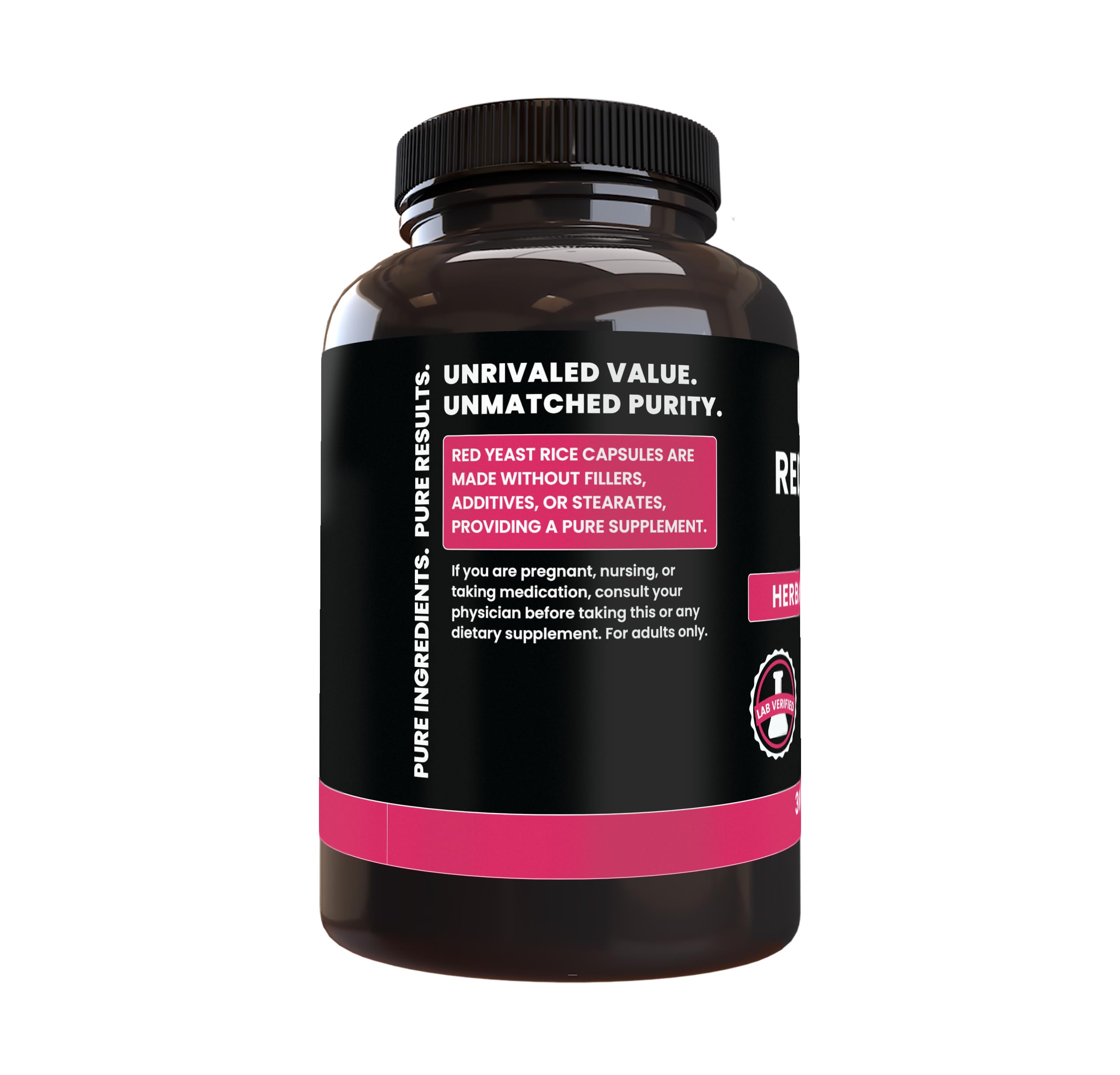Close-up of PURE ORIGINAL INGREDIENTS Red Yeast Rice Capsules