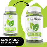 Close-up of PUREFINITY Super Greens Gummies showing berry flavour