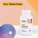 Close-up of PureFormulas Vitamin D3 1000 IU capsule