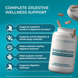 Close-up of PUREHEALTH RESEARCH Parabroom Herbal Supplement capsules