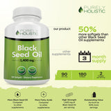 Close-up of Purely Holistic Black Seed Oil softgel