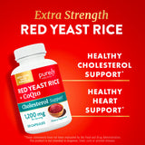 Close-up of Purely Holistic Red Yeast Rice + CoQ10 capsule