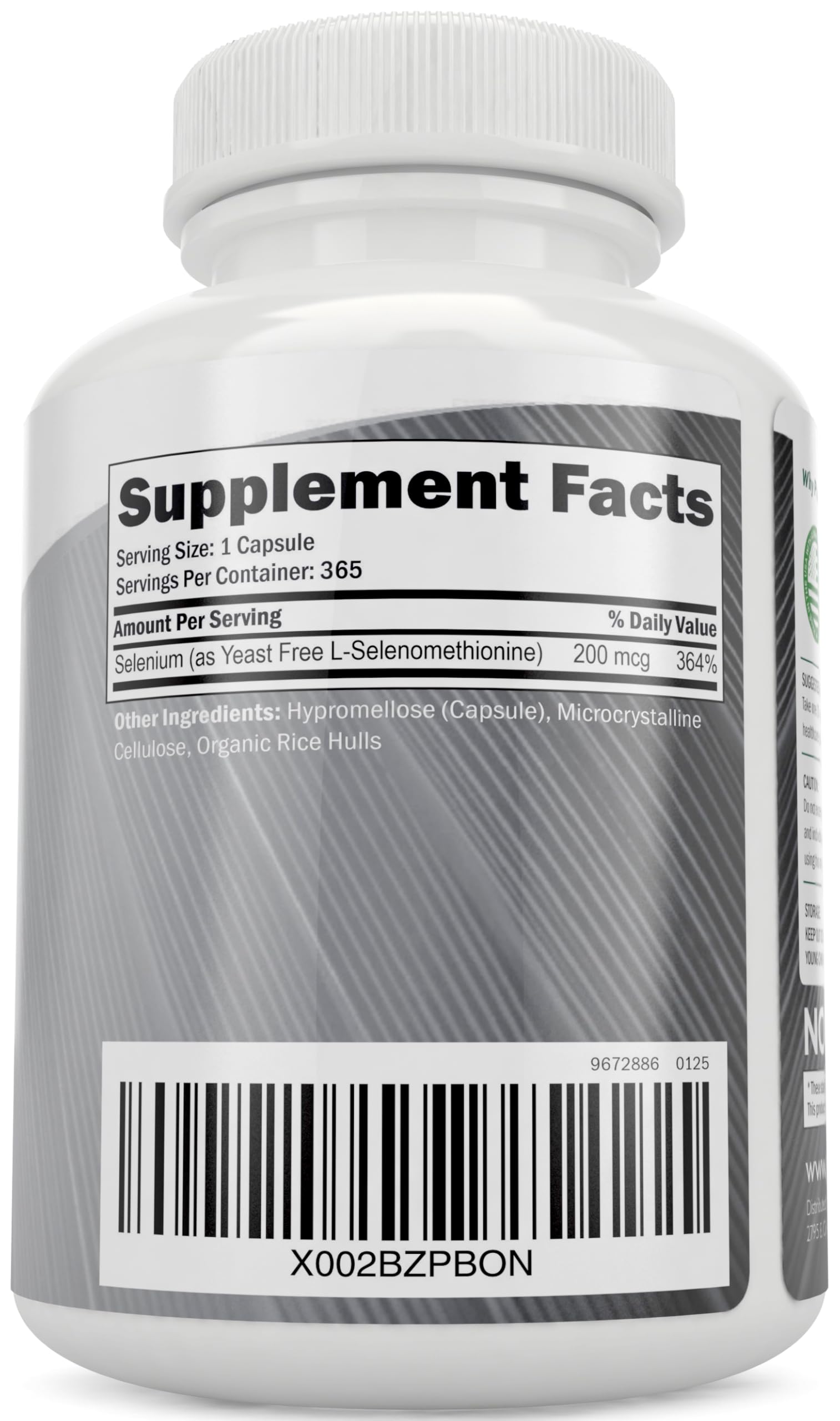 Close-up of Purely Holistic Selenium 200mcg capsule