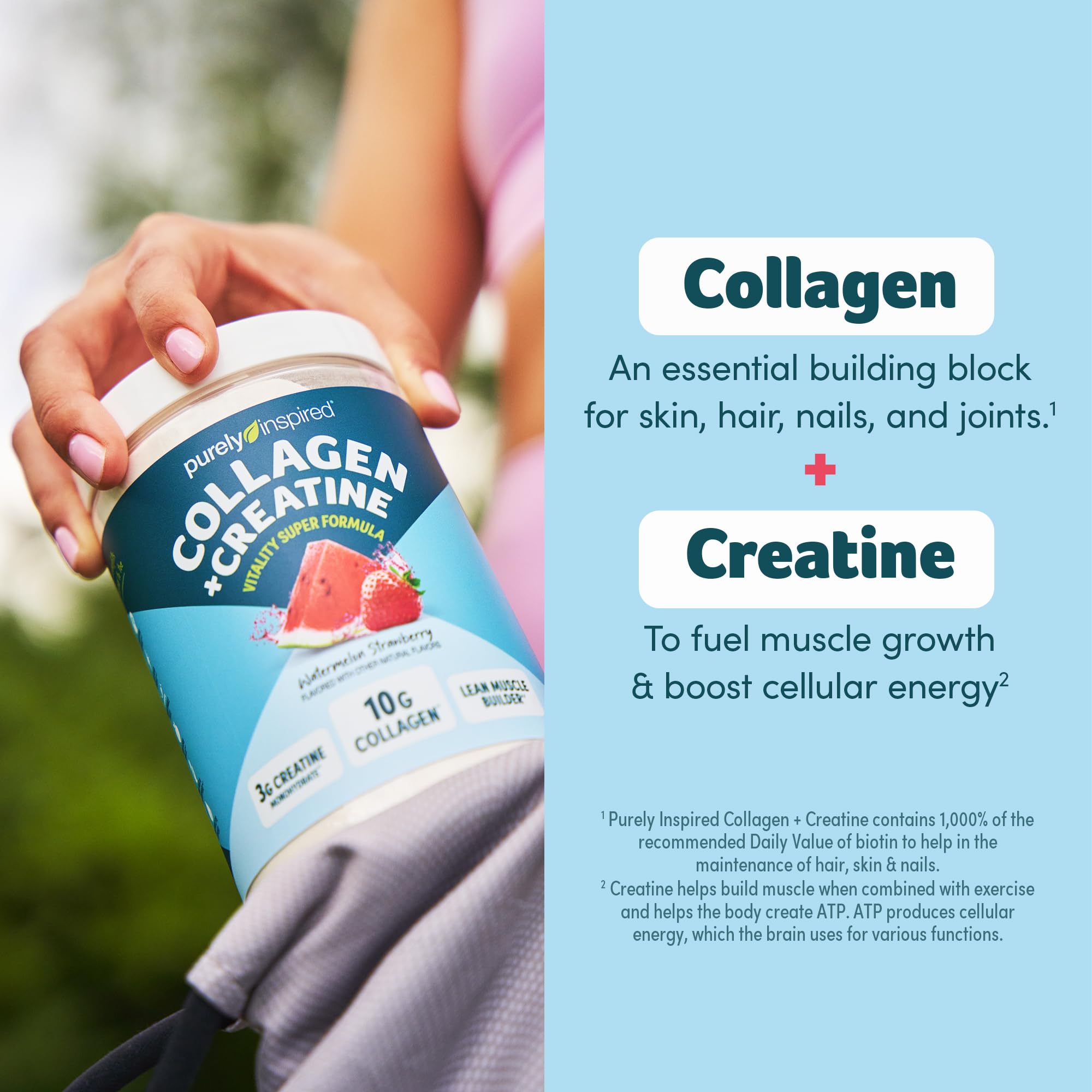 Close-up of Purely Inspired Collagen + Creatine powder texture