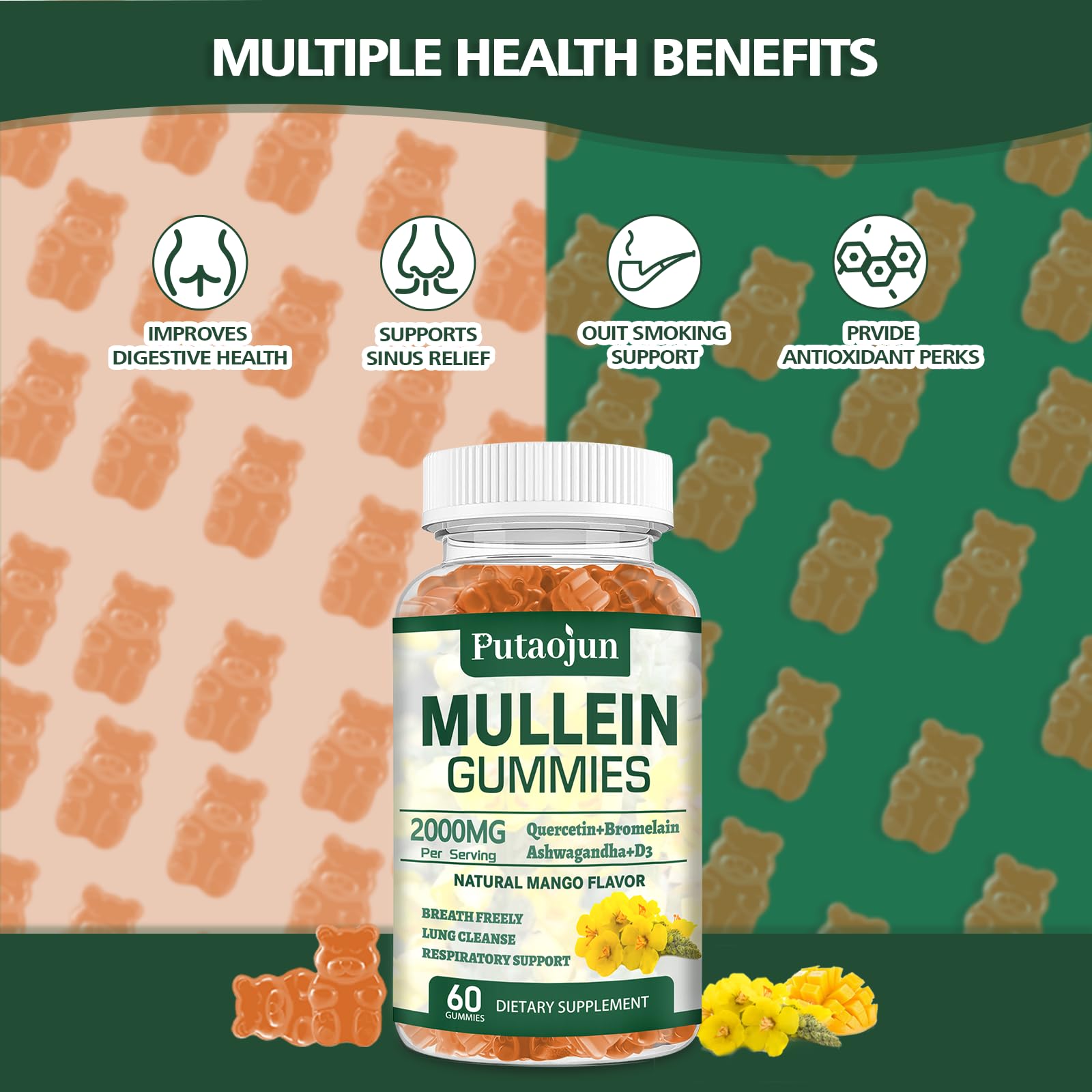 Close-up of Putaojun Mullein Gummies texture
