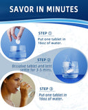 Close-up of Qanbokey Hydrogen Water Tablets dissolving
