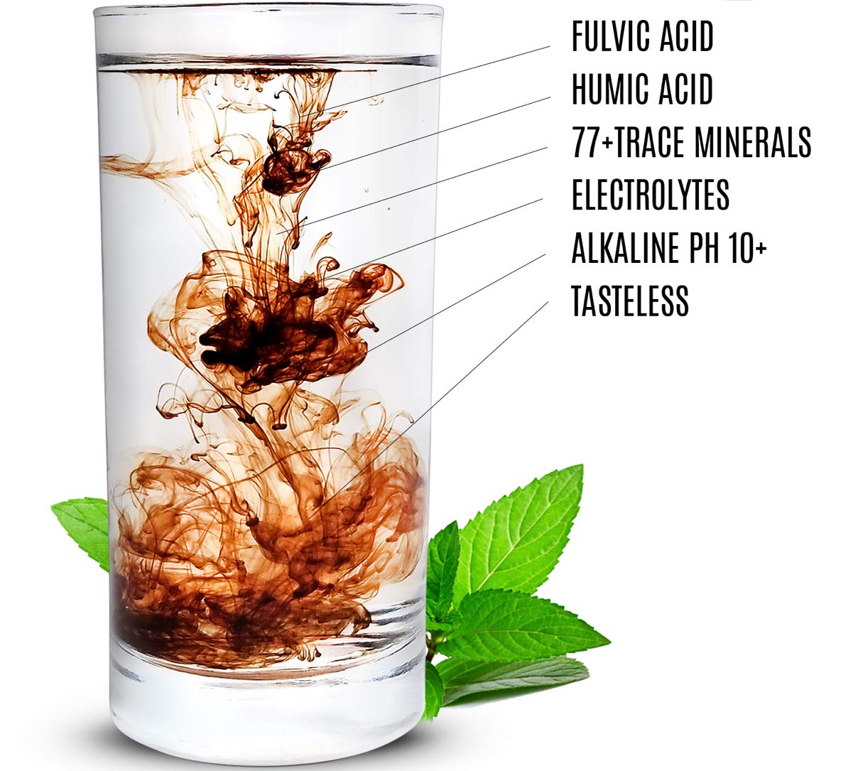 Close-up of quality FULVIC HUMIC X935 Fulvic Acid Drops dropper