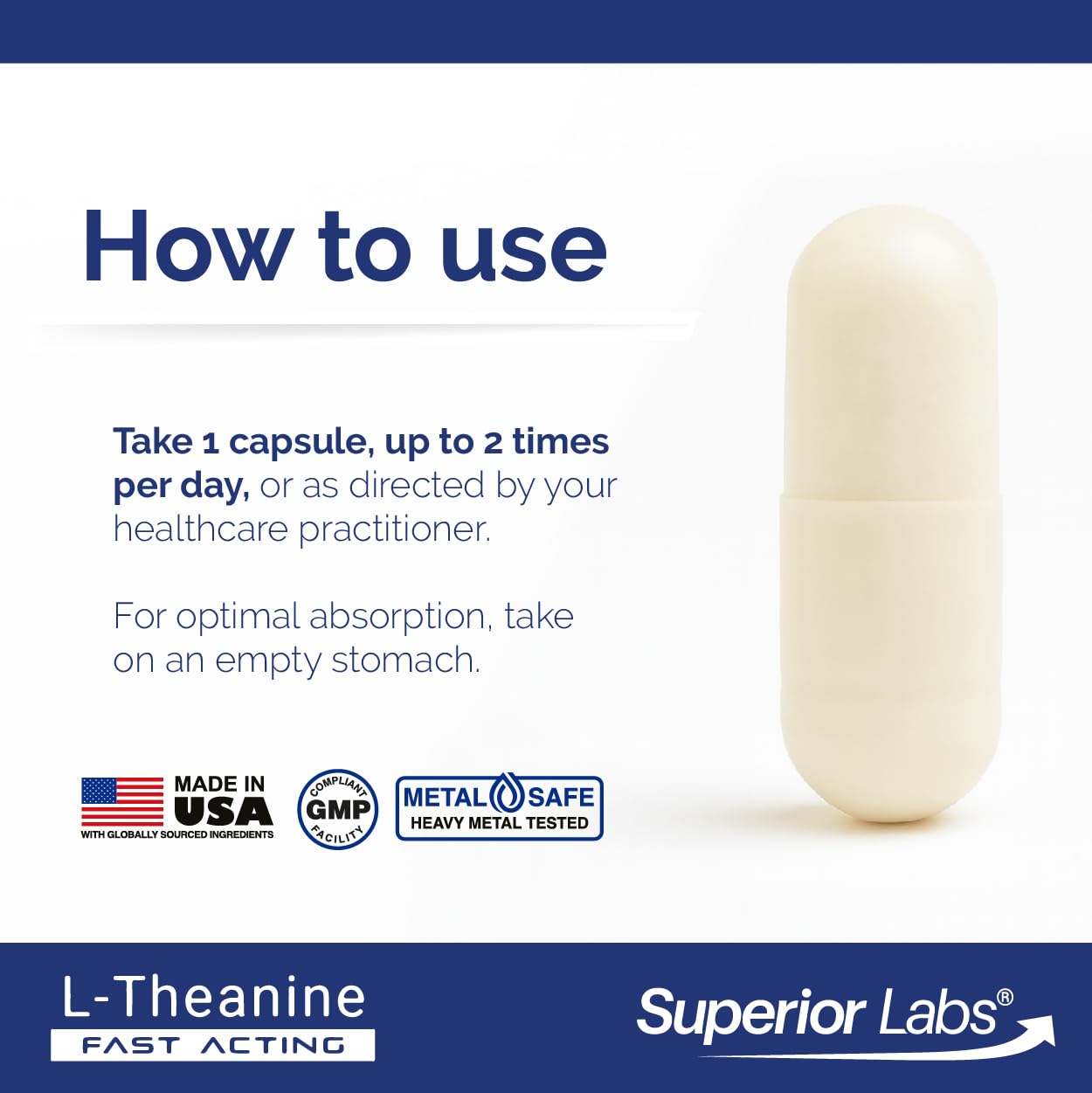 Close-up of quality Labs L-Theanine 250mg Capsules