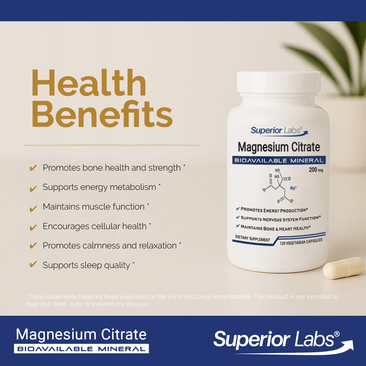 Close-up of quality Labs Magnesium Citrate capsules