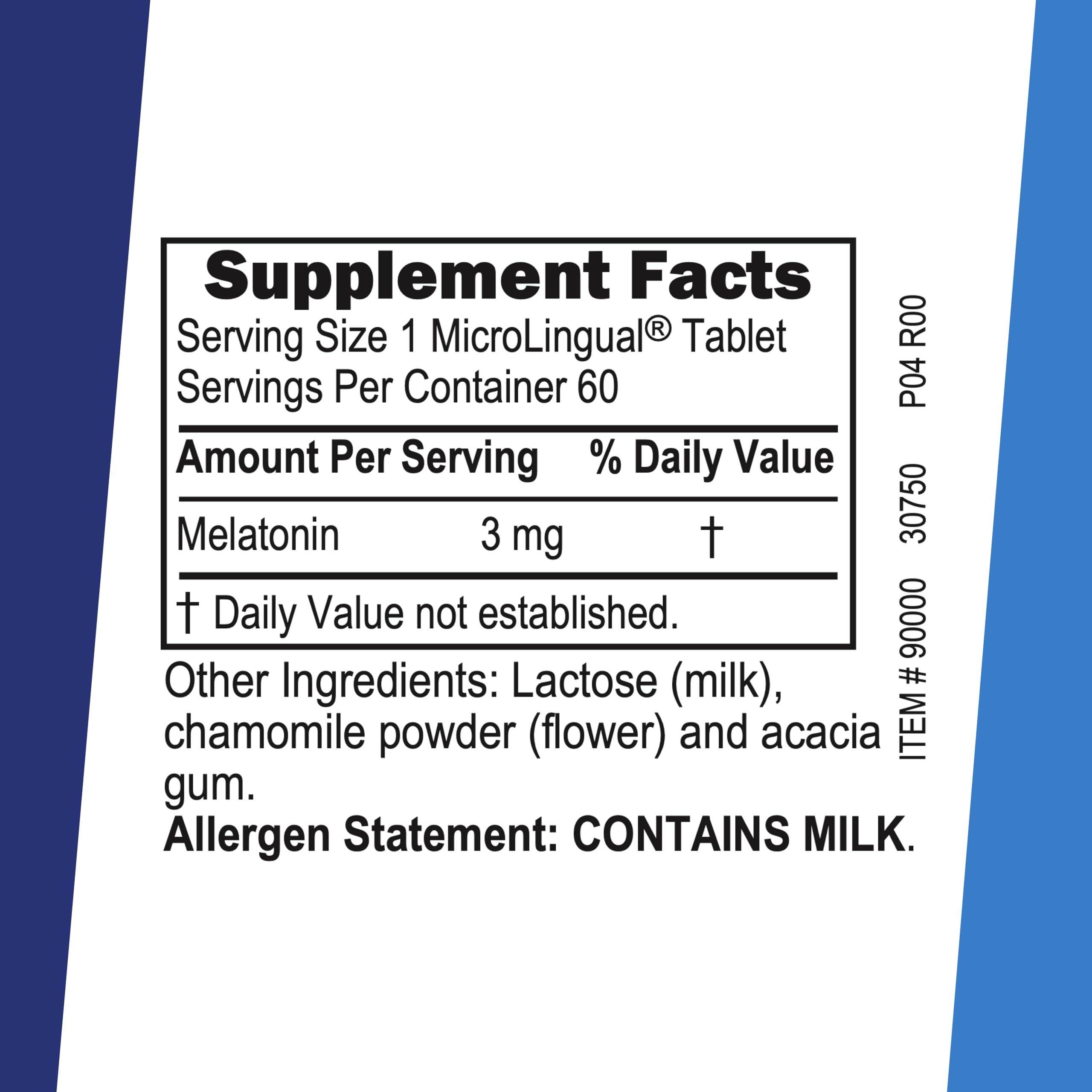 Close-up of quality Source Melatonin 3 mg tablet