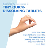 Close-up of quality Source Melatonin 5 mg dissolving tablet