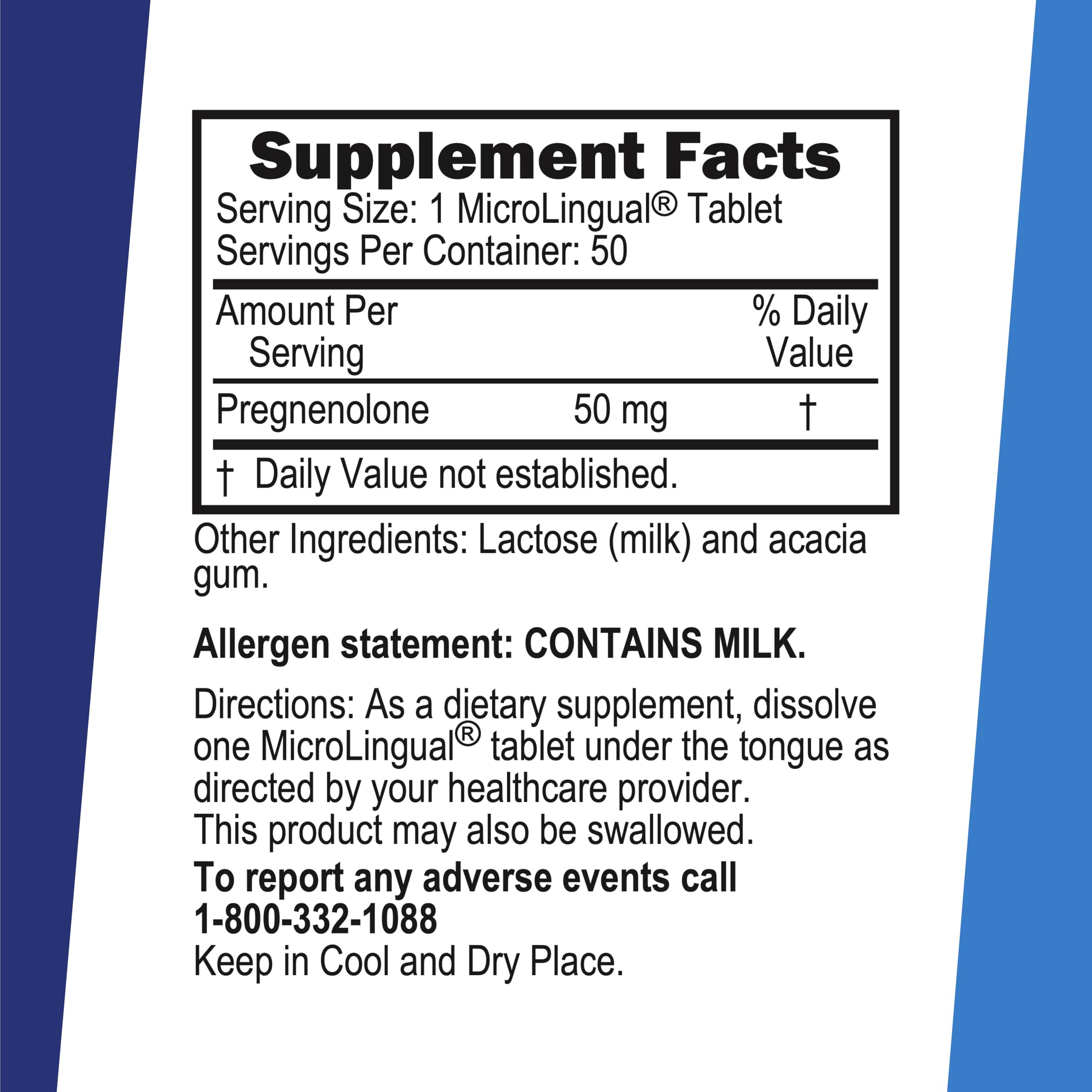 Close-up of quality Source Pregnenolone Supplement Tablets