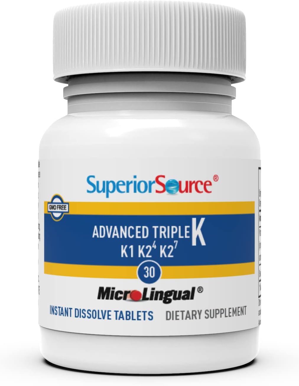 Close-up of quality Source Triple K Vitamin K1 Supplement tablet
