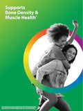 Close-up of Rainbow Light Calcium with Magnesium and Vitamin D3 tablets