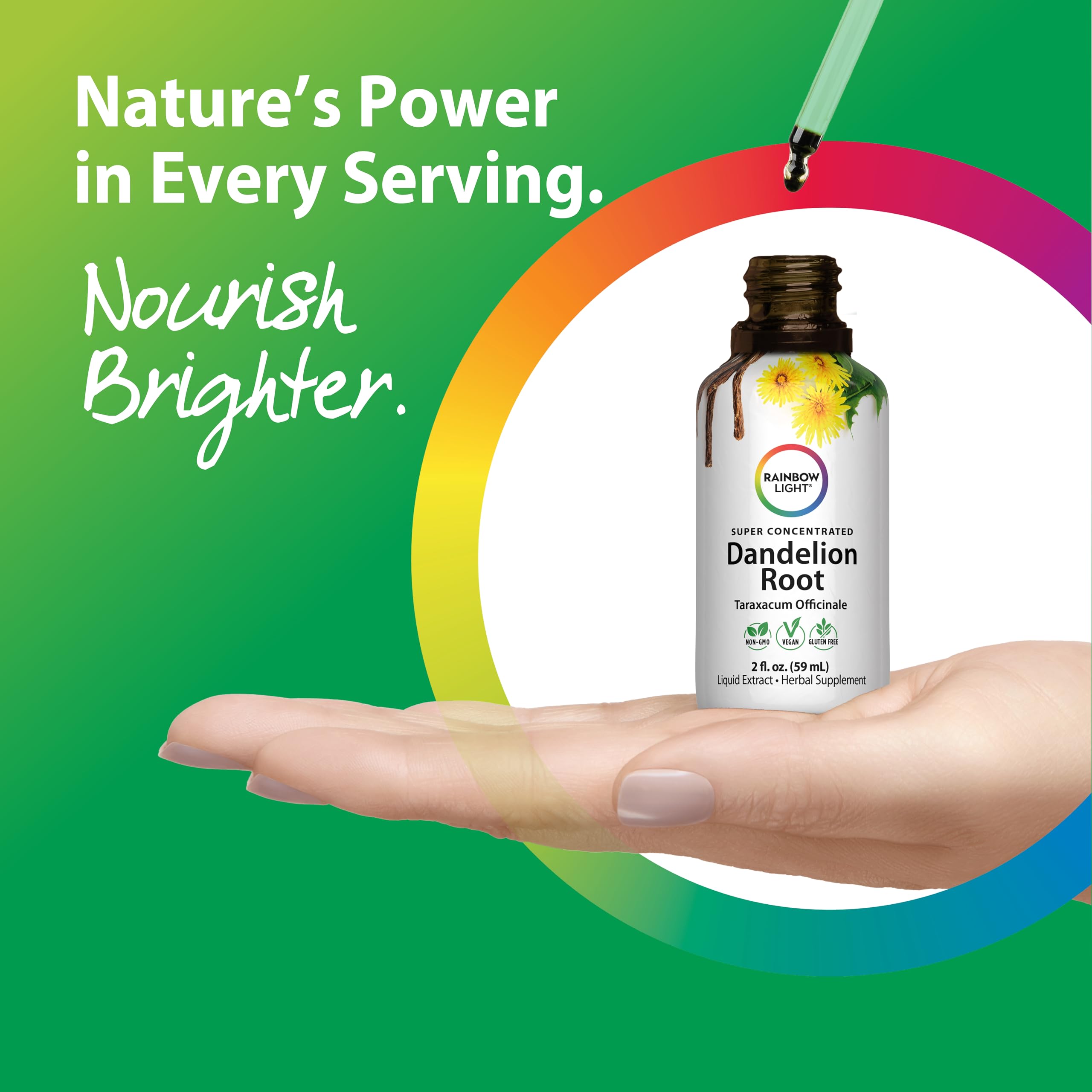 Close-up of Rainbow Light Dandelion Root Liquid Extract bottle cap