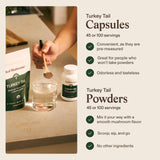 Close-up of Real Mushrooms Turkey Tail Mushroom capsules
