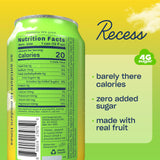 Close-up of Recess Mood Lime Citrus Sparkling Water can