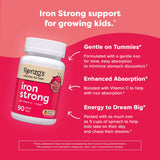 Close-up of Renzo's Melty Kids Iron Supplement tablet