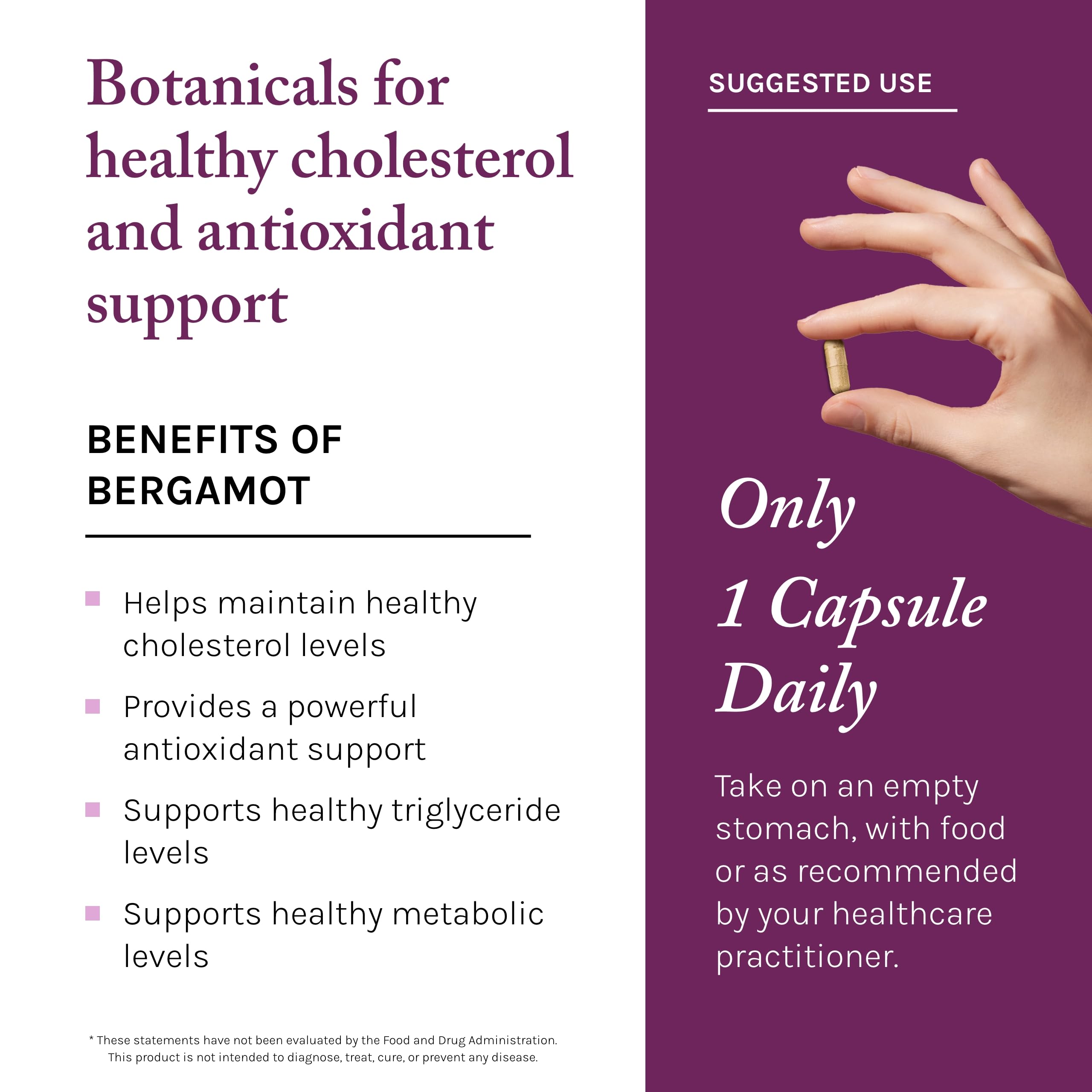 Close-up of Reserveage Nutrition Bergamot Cholesterol Support capsules