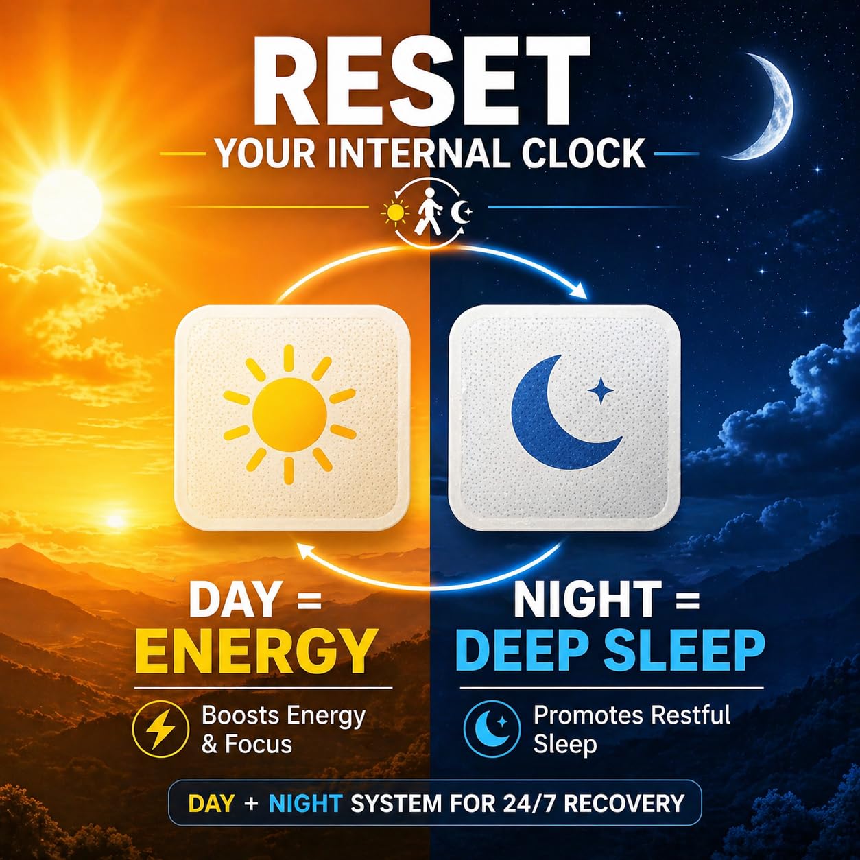 Close-up of Reset Jet Lag use Patch Night patch