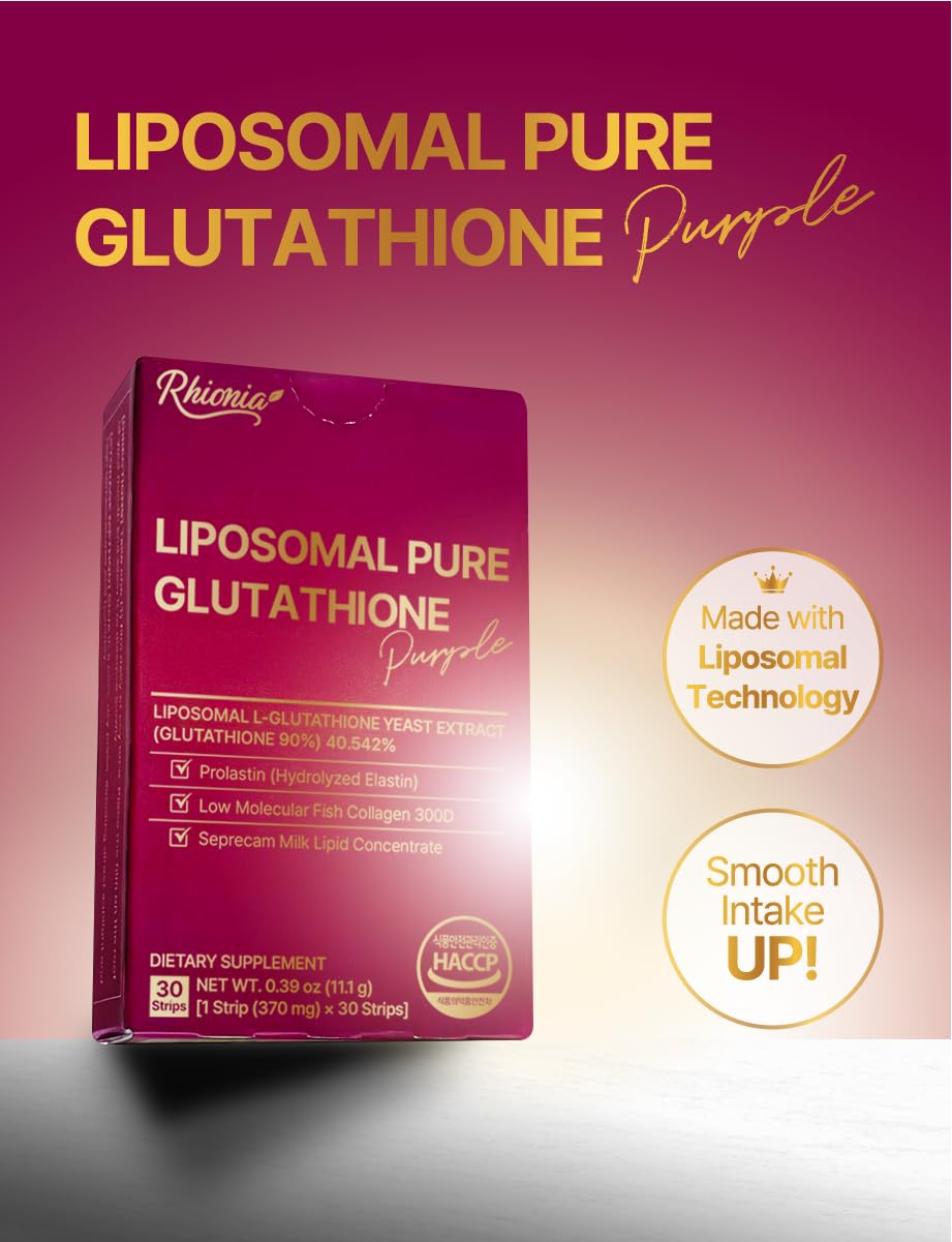 Close-up of Rhionia Liposomal Glutathione Film showing individual packets