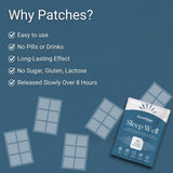 Close-up of Rise & Shine Patches with melatonin and valerian