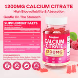 Close-up of Saajoor Calcium Citrate Gummies showing raspberry flavour