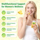 Close-up of Saajoor Women's Probiotic Gummies with tropical pineapple flavour
