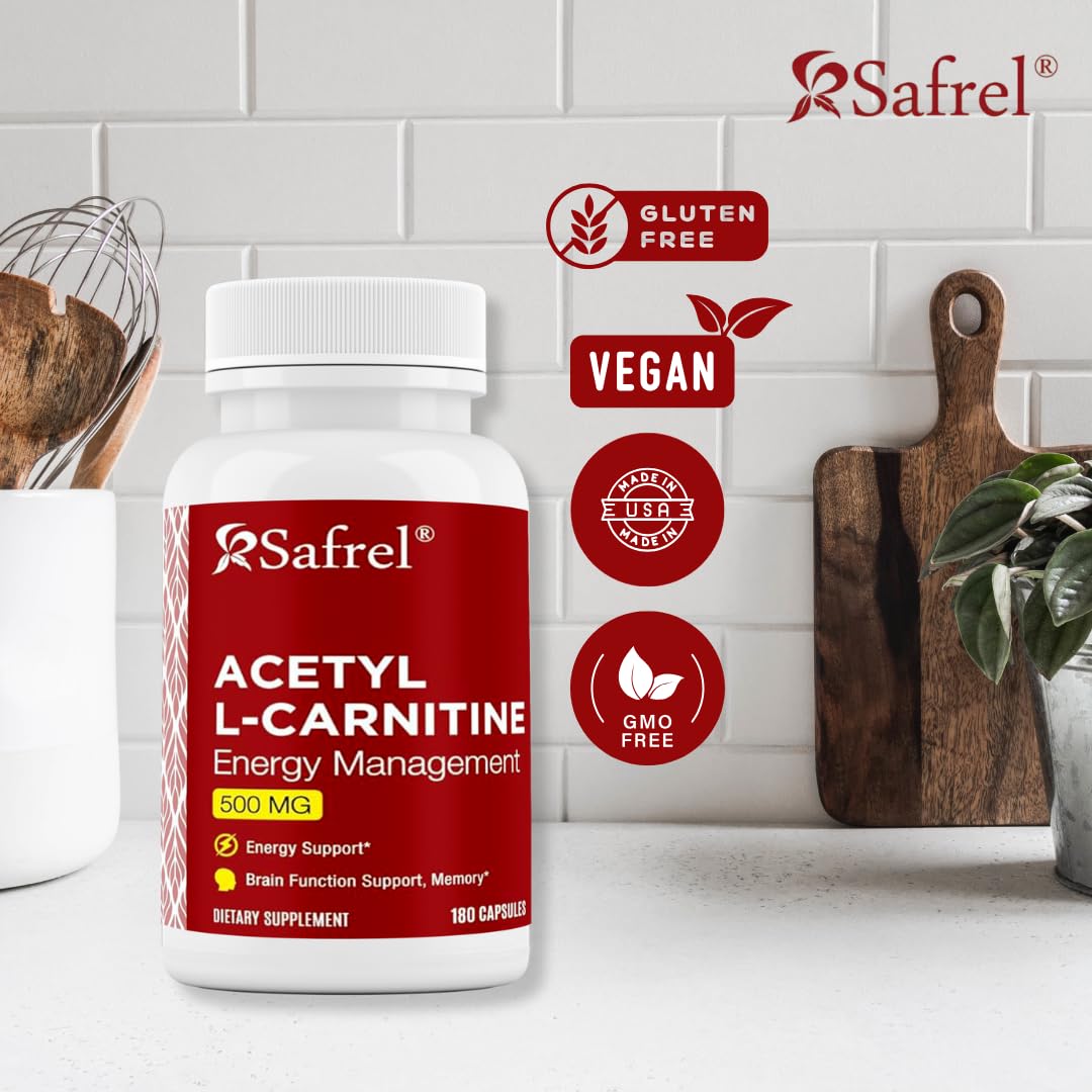 Close-up of Safrel Acetyl L-Carnitine capsule