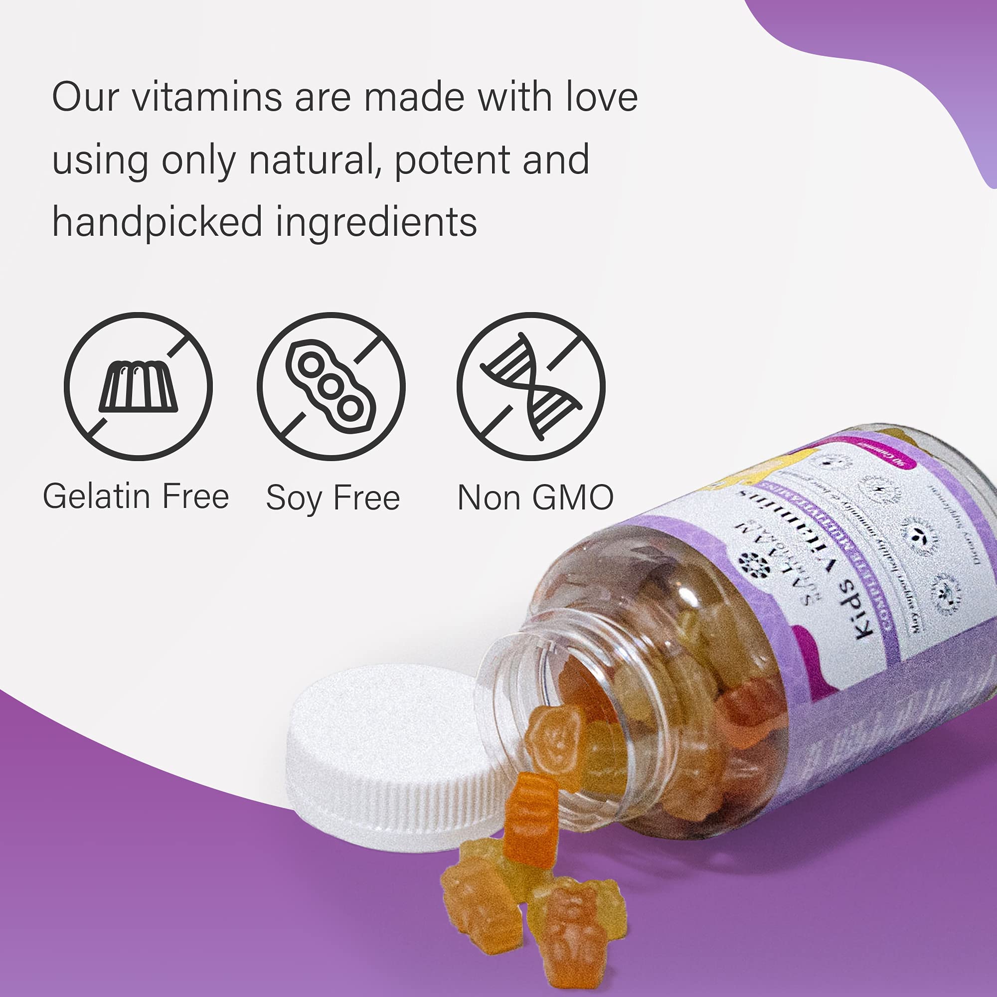 Close-up of Salaam Nutritionals Kids Multivitamins Gummies