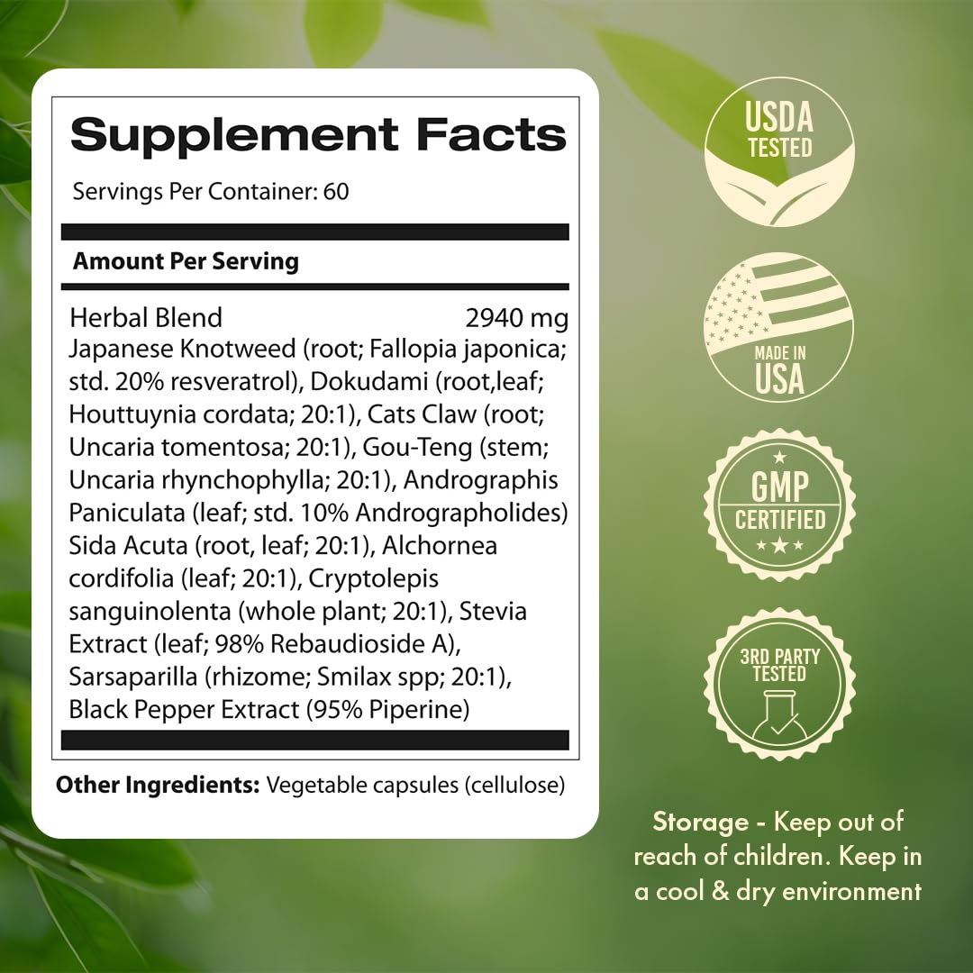 Close-up of Samsara Herbs Tick daily wellness Support capsules