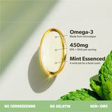 Close-up of Sapling Vegan Omega-3 Algal Oil Supplement ingredients
