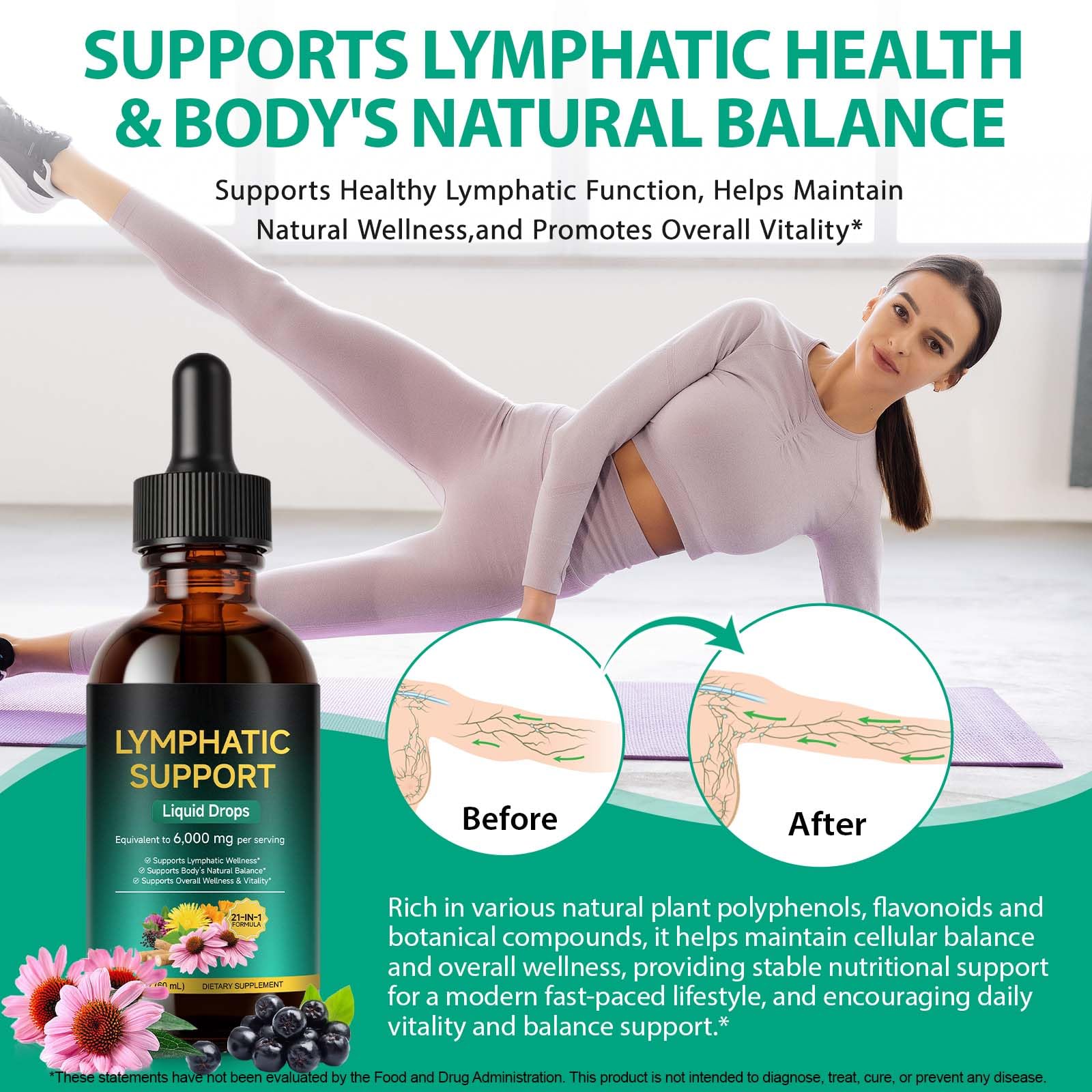 Close-up of SBHEANGBA Lymphatic Drainage Drops label