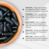Close-up of Schizandu Activated Coconut Charcoal Capsules